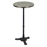 Pink & Grey Granite French Bistro Table, Bar Height, 20" Diameter