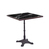 Black Square Ceramic French Bistro Table, 24" Diameter