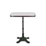 White Ceramic Rectangle Bistro Table, 24" X 18", with Rounded Corners
