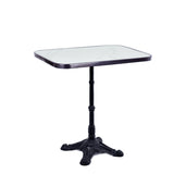 White Ceramic Rectangle Bistro Table, 30" X 20", with Rounded Corners
