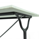 White Italian Carrara Marble French Bistro Table, 40" X 24", Rectangle