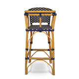 Valence French Bistro Rattan Baby Highchair - Squares, Large - Navy Blue/Gold