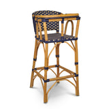 Valence French Bistro Rattan Baby Highchair - Squares, Large - Navy Blue/Gold