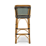 Valence French Bistro Rattan Baby Highchair - Basket - Silver/Green/Black