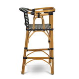 Valence French Bistro Rattan Baby Highchair - Basket - Silver/Green/Black