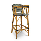Valence French Bistro Rattan Baby Highchair - Basket - Silver/Green/Black