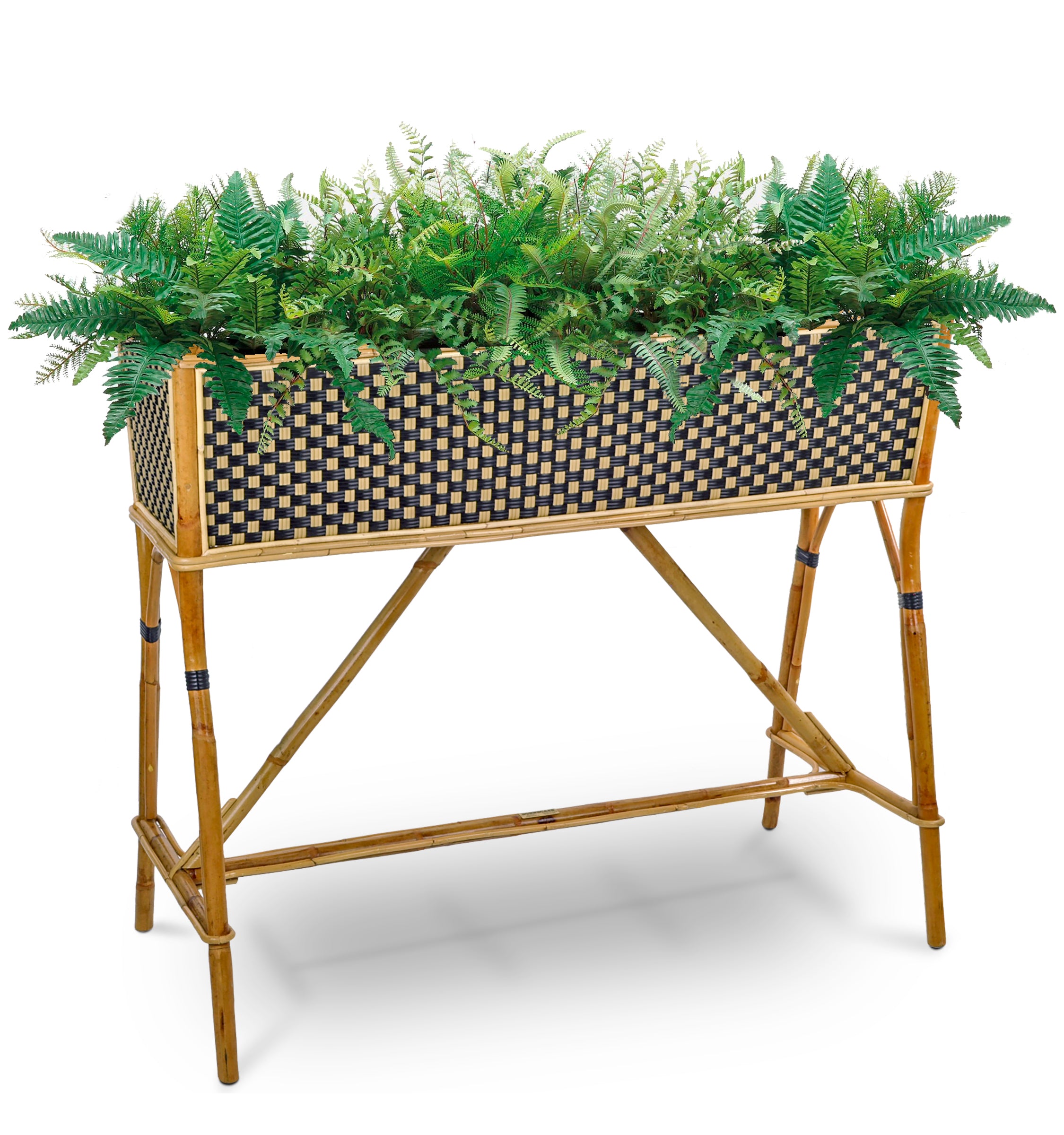 rattan box planters Lyon French Bistro Rattan Planter with Stand (Flower Box)