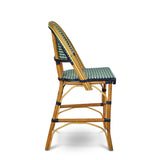Valence French Bistro Rattan Counter Chair - Basket - Silver/Green/Black