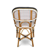Valence French Bistro Rattan Chair - Vertical - White/Black/Red with Black Weave