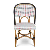Valence French Bistro Rattan Chair - Vertical - White/Black/Red with Black Weave