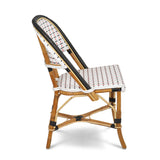 Valence French Bistro Rattan Chair - Vertical - White/Black/Red with Black Weave