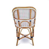 Valence French Bistro Rattan Chair - Vertical - White/Black/Red