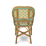 Valence French Bistro Rattan Chair - Crosses - Lemon/Jade/White