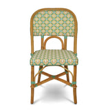 Valence French Bistro Rattan Chair - Crosses - Lemon/Jade/White