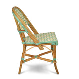 Valence French Bistro Rattan Chair - Crosses - Lemon/Jade/White