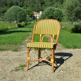 Valence French Bistro Rattan Chair - Squares, Small - Yellow/Black