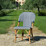 Saint Tropez French Bistro Rattan Chair - Basket - Navy Blue/White