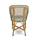 Biarritz French Bistro Rattan Chair - Flowers - White/Pink/Jade