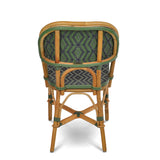 Valence French Bistro Rattan Chair - Diamonds, Small - Navy Blue/Green