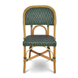 Valence French Bistro Rattan Chair - Diamonds, Small - Navy Blue/Green