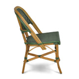 Valence French Bistro Rattan Chair - Diamonds, Small - Navy Blue/Green