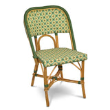 Valence French Bistro Rattan Chair - Crosses - Lemon/Mint/Green