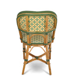 Valence French Bistro Rattan Chair - Crosses - Lemon/Mint/Green