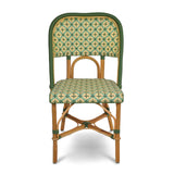 Valence French Bistro Rattan Chair - Crosses - Lemon/Mint/Green