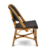 Valence French Bistro Rattan Chair - Squares, Small - Black/Black