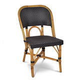 Valence French Bistro Rattan Chair - Squares, Small - Black/Black