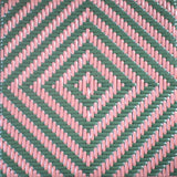 Valence French Bistro Rattan Chair - Diamonds, Large - Green/Pink