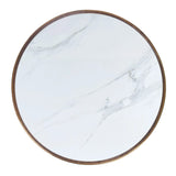 White Round Ceramic French Bistro Table, Bar Height, 24" Diameter