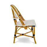 Valence French Bistro Rattan Chair - Vertical - White/Black/Red