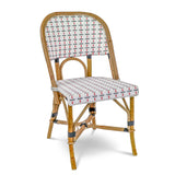 Valence French Bistro Rattan Chair - Vertical - White/Black/Red