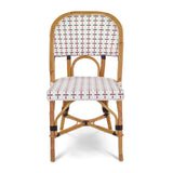 Valence French Bistro Rattan Chair - Vertical - White/Black/Red