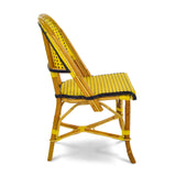 Valence French Bistro Rattan Chair - Squares, Small - Yellow/Black