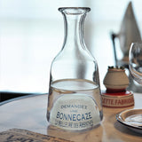 Bonnecaze French Bistro Glass Loupe Water Carafe, in Blue/White/Red