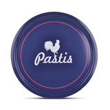 Blue Round Melamine French Pastis Tray, 14.5" Diameter