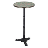 Pink & Grey Granite  French Bistro Table, Bar Height, 20" Diameter