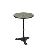 Pink & Grey Granite French Bistro Table, 20" Diameter