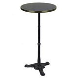 Black Granite French Bistro Table, Bar Height, 20" Diameter