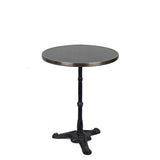 Black Granite French Bistro Table, 24" Diameter