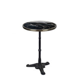 Black Round Ceramic French Bistro Table, 20" Diameter