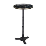 Black Ceramic French Bistro Table, Bar Height, 20" Diameter