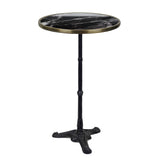 Black Ceramic French Bistro Table, Bar Height, 24" Diameter