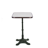 White Ceramic Rectangle Bistro Table, 18" x 24", with Rounded Corners