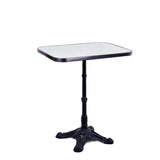 White Ceramic Rectangle Bistro Table, 18" x 24", with Rounded Corners