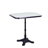 White Ceramic Rectangle Bistro Table, 20" x 30", with Rounded Corners