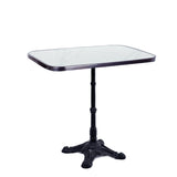 White Ceramic Rectangle Bistro Table, 24" x 30", with Rounded Corners