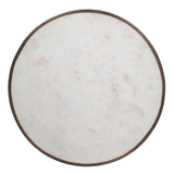 White Italian Carrara Marble French Bistro Table, 20" Diameter